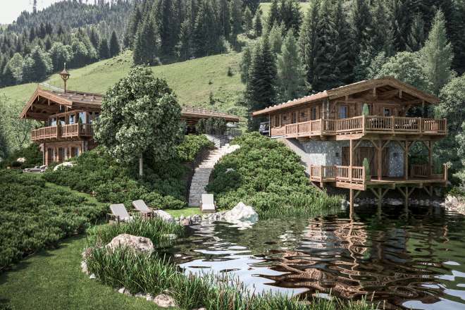 Alpine pasture in a secluded location in the ski area with dedicated leisure residence